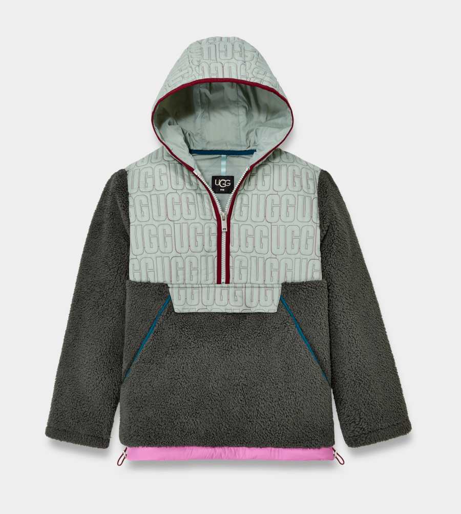 Womens sherpa half zip pullover top